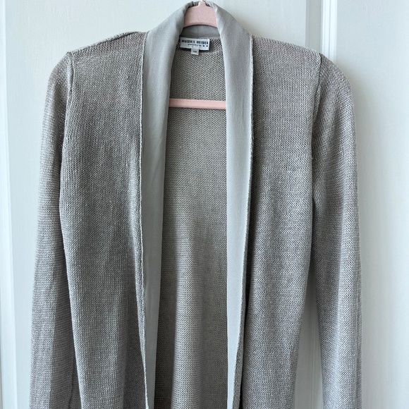 Elegant Bongenie Grieder Linen Blend Cardigan – Light Taupe – XS - Picture 1 of 7